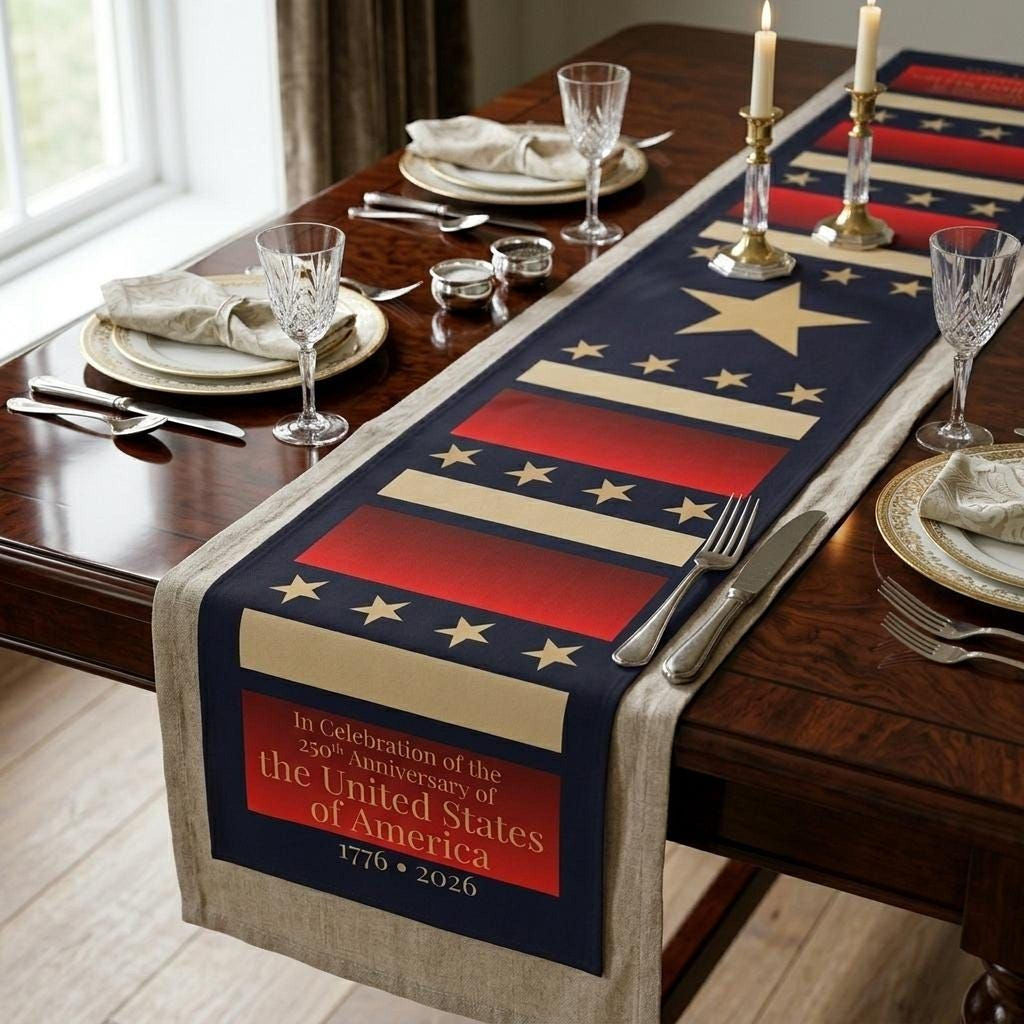 Patriotic Table Runner: Celebrating the U.S. 250th Anniversary