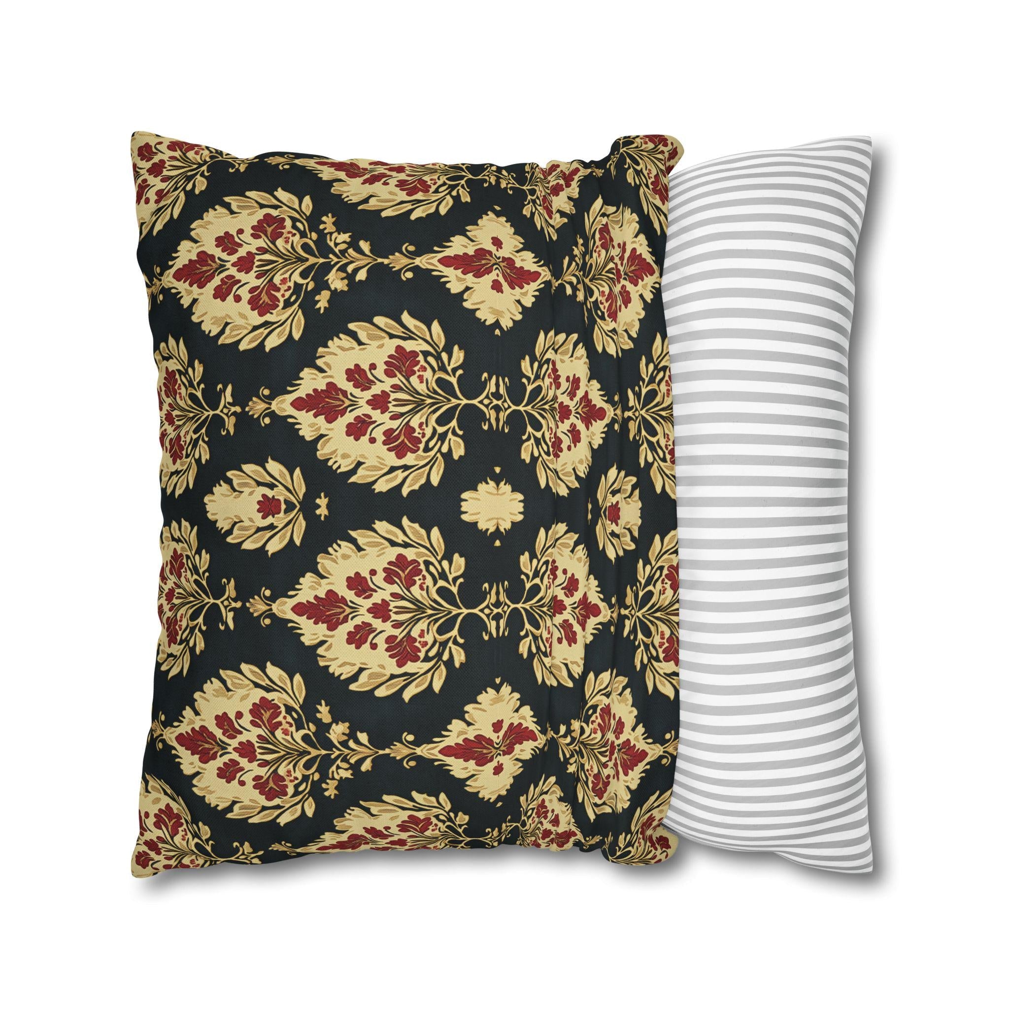 Elegant Ikat Christmas Pillow Cover: Red, Green & Gold Holiday Cushion for Festive Home Decor