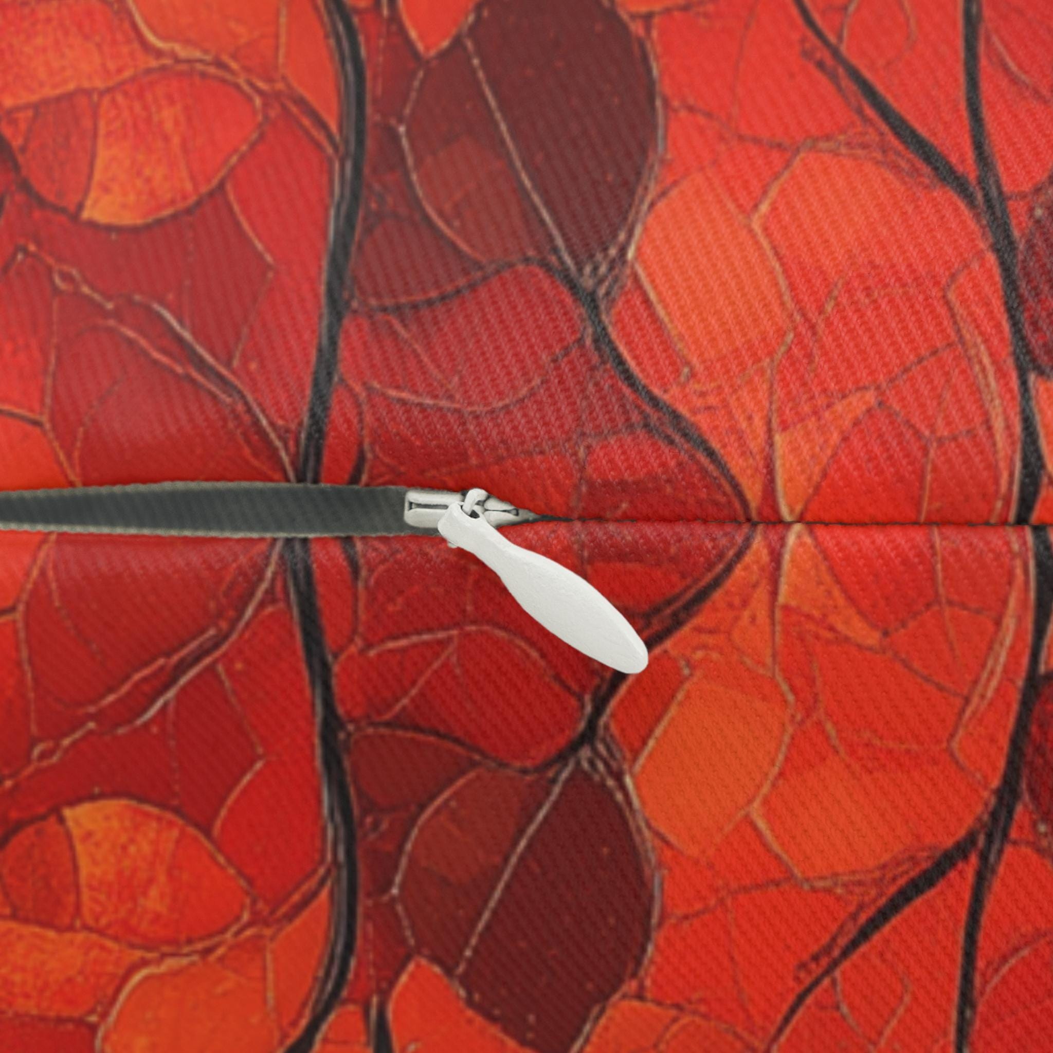 Autumn Leaves Lumbar Pillow: Vibrant Fall Colors with Ombré Effect