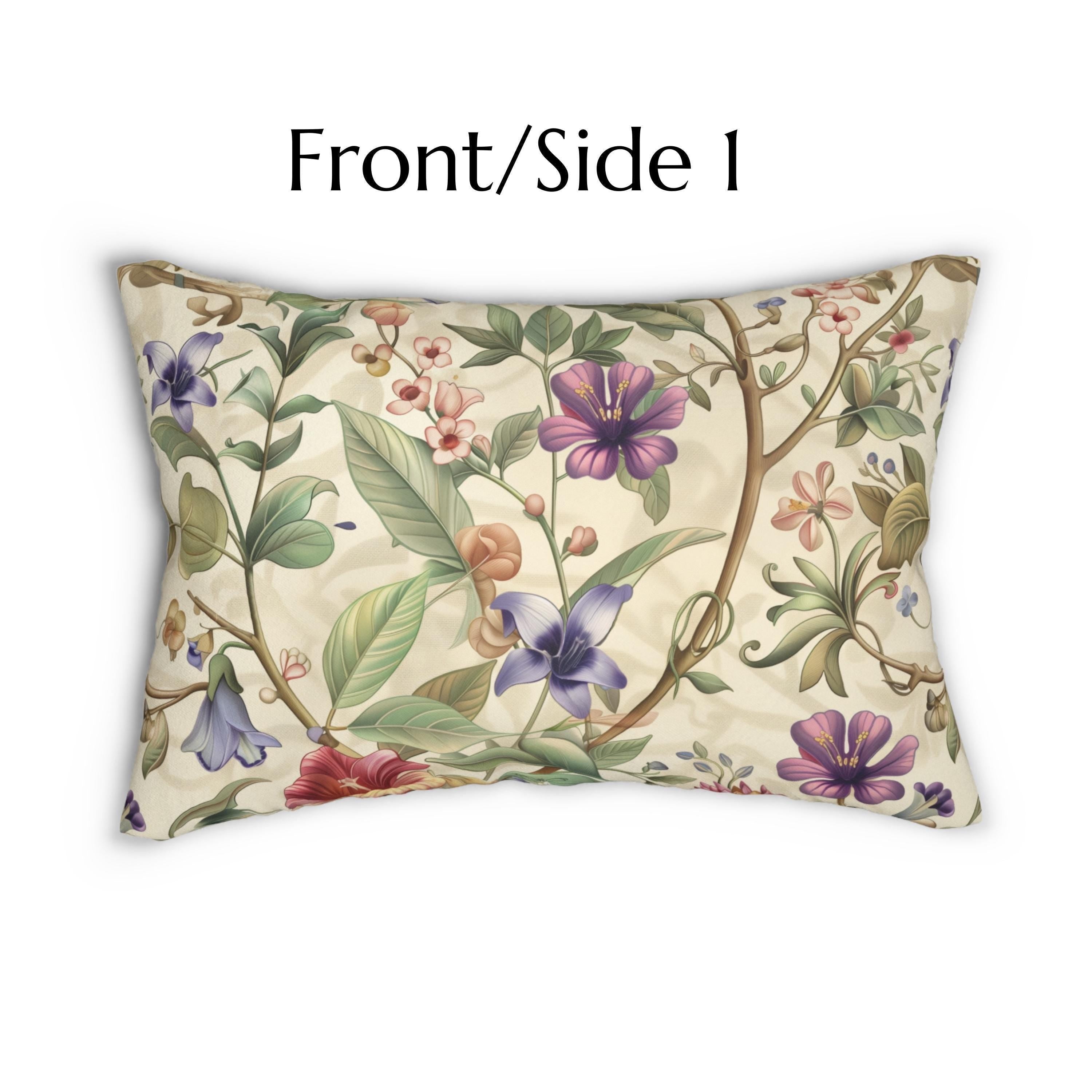 William Morris Botanical Lumbar Pillow: Vintage Style Floral Arts & Crafts Decor