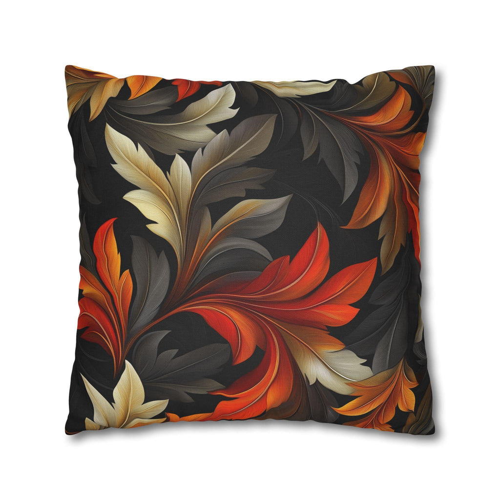 William Morris Inspired Pillow Cover: Black Autumn Leaves Tapestry Cushion
