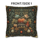 William Morris Inspired Fall Pillow Cover: Sage, Brown & Gold Vintage Style Tapestry