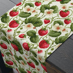 Wild Strawberry Table Runner: Botanical Summer Table Decor