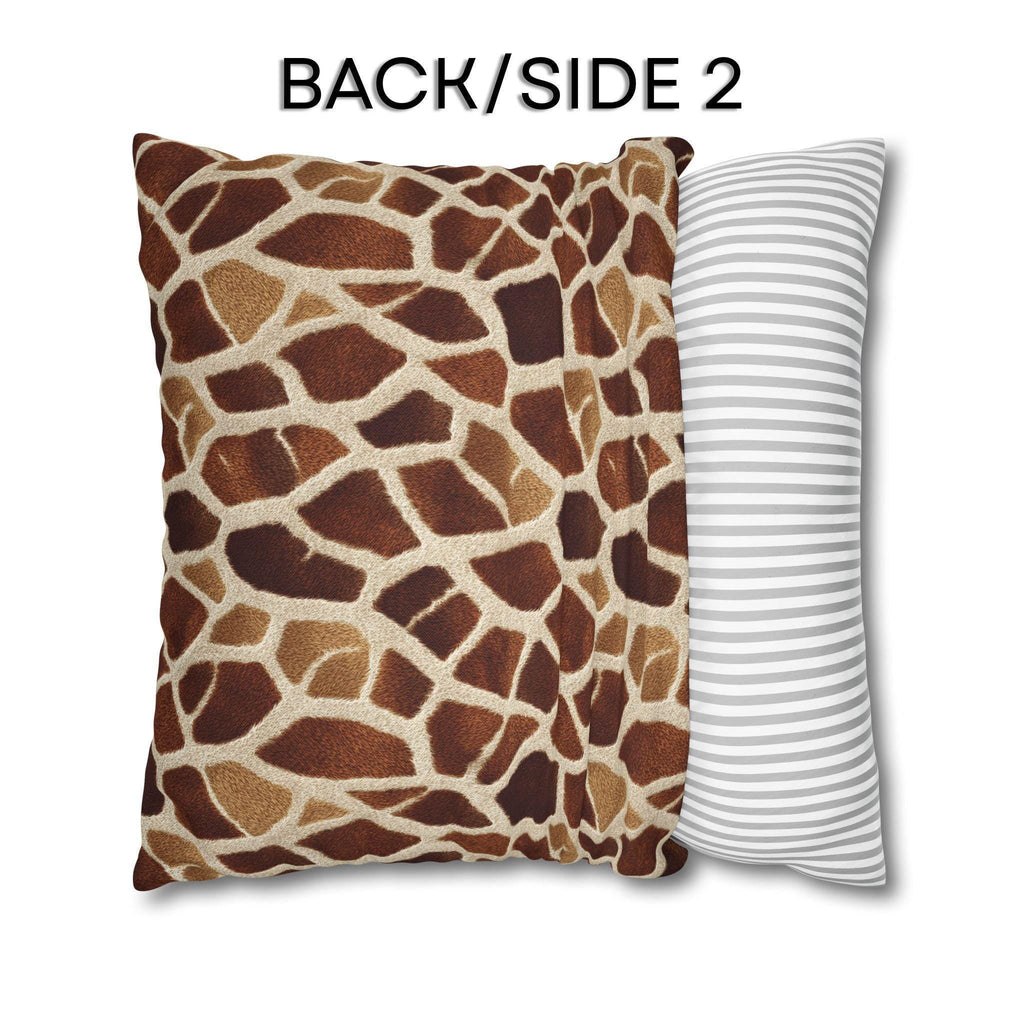 Giraffe Pattern Pillow Cover: Warm Brown and Cream Safari Accent