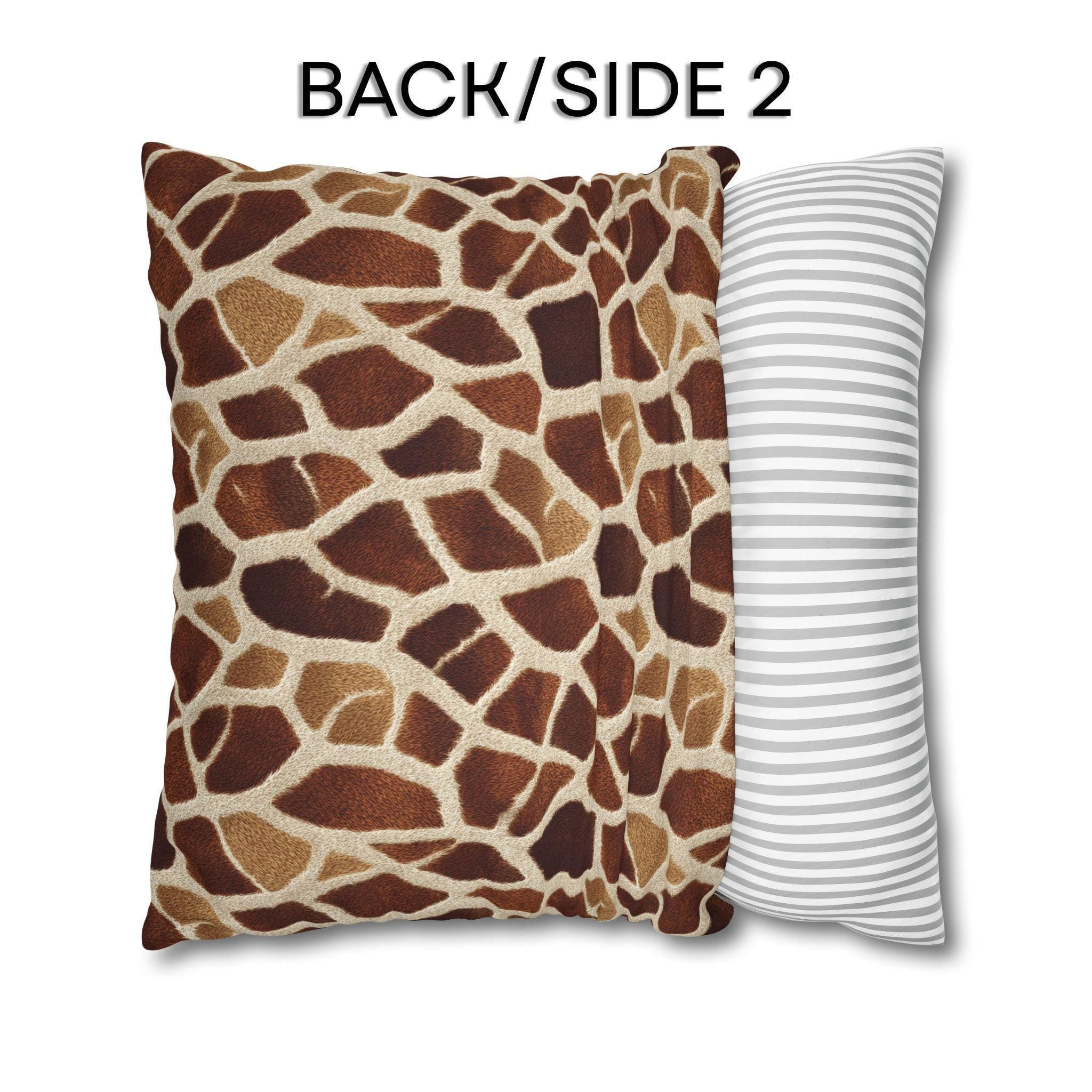 Giraffe Pattern Pillow Cover: Warm Brown and Cream Safari Accent