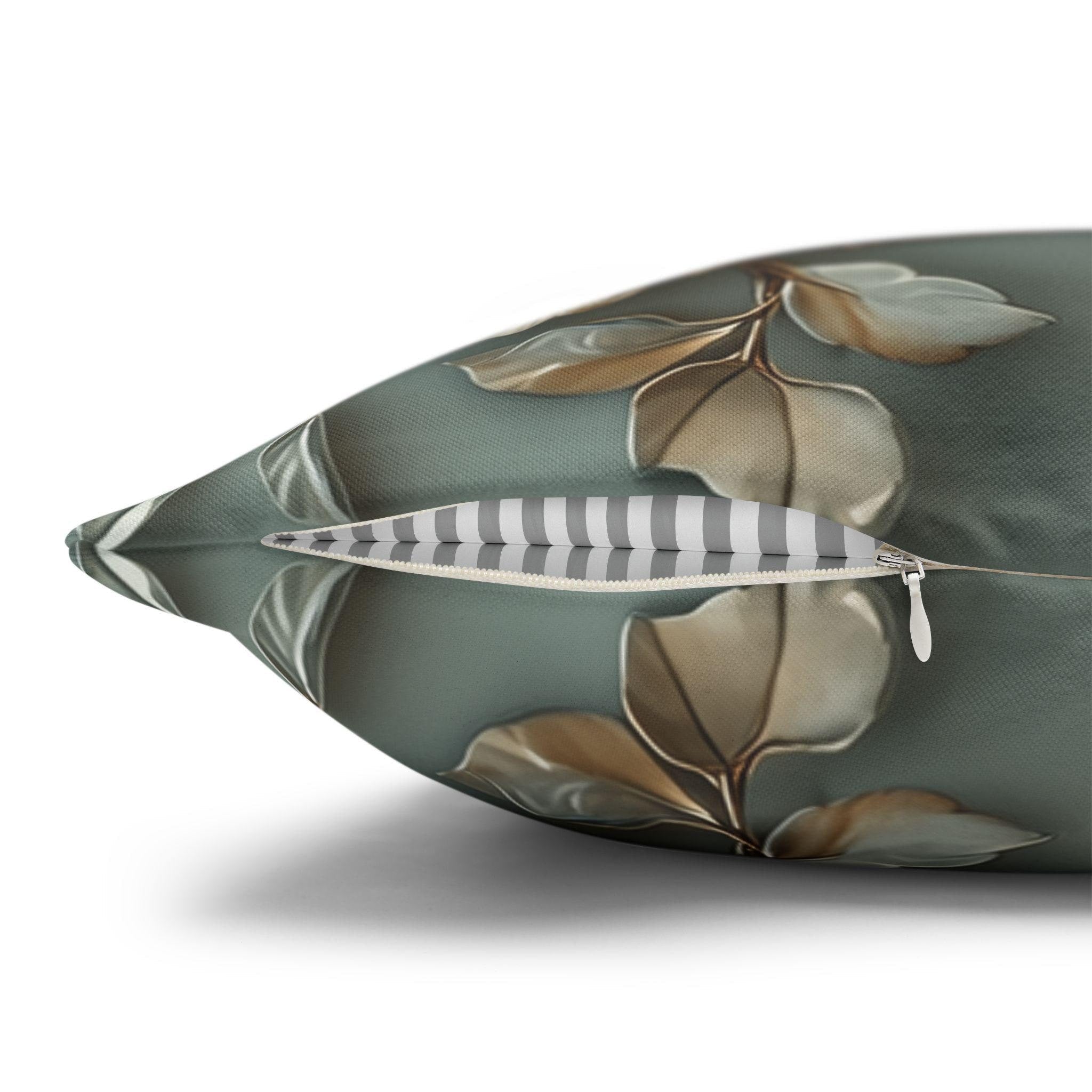 Elegant Chinoiserie Floral Pillow Cover: Cream Blossoms on Dreamy Soft Blue Background