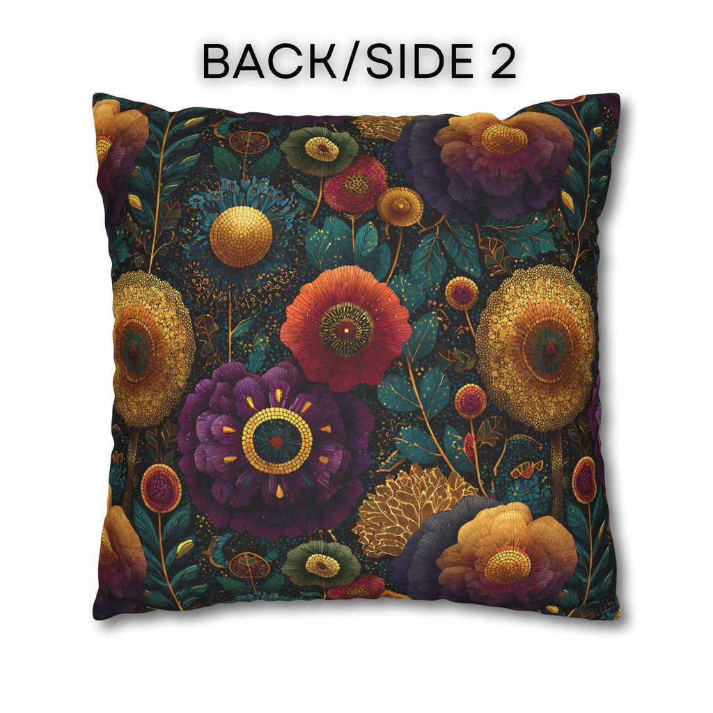 Klimt Botanical Pillow Cover: Jewel Tone Art Nouveau Home Decor