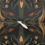 Horse Lumbar Pillow: William Morris Inspired  Golden Equestrian Botanical Floral