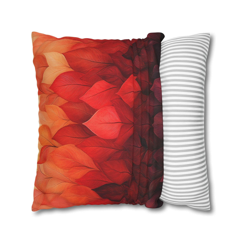 Fall Pillow Cover: Ombré Leaves in Warm Tones - Soft Polyester