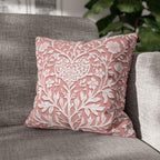 William Morris Inspired Heart & Blooms Pillow Cover: Faux Lace Botanical Design