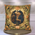 Ms. Martha Spills the Tea: William Morris Inspired Whimsical Frog Pillow Cover