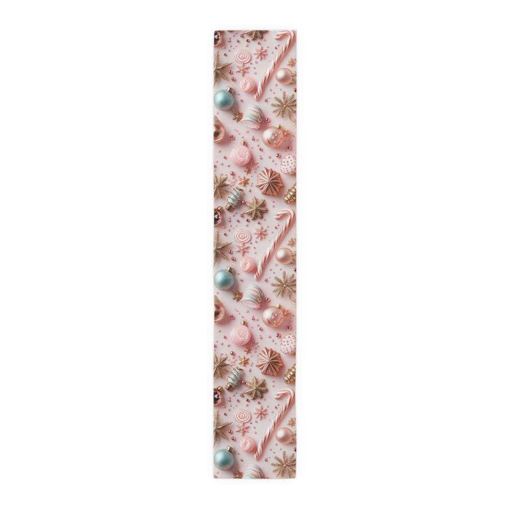 Candycore Table Runner, Pastel Pink, Minty Blue Whimsical Christmas Holiday Decor