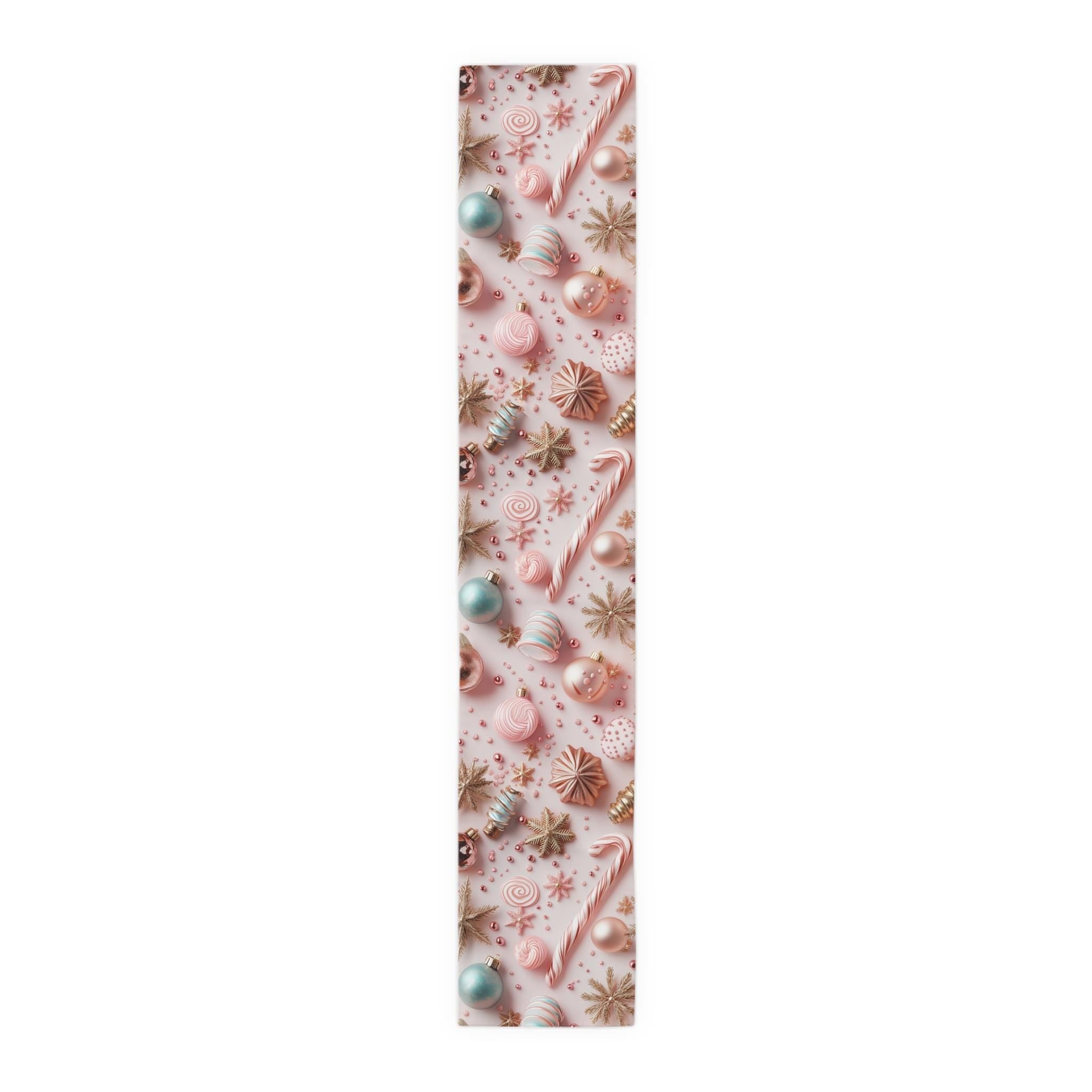 Candycore Table Runner, Pastel Pink, Minty Blue Whimsical Christmas Holiday Decor