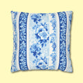 Elegant Chinoiserie Floral Pillowcase: Blue & White Striped French Country Home Decor Accent