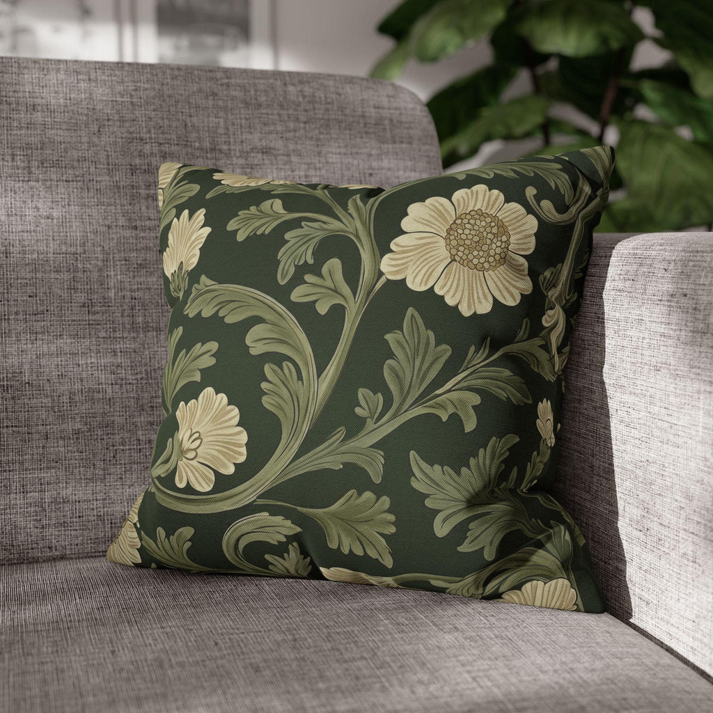William Morris Pillow Cover: Lodden  Inspired  Sage & Cream Botanicals