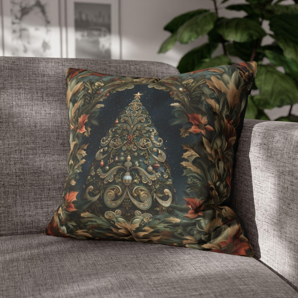William Morris Christmas Tree Pillow Cover: Botanical Holiday Decor