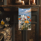 Vintage Inspired Fall Wildflower Hand Towel: Oil Painting Style (16" x 28")