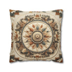 Boho Geometric Floral Pillow Cover: Earth Tone Cushion for Rustic Fall Home Decor