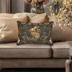 William Morris Inspired Wild Hare Lumbar Pillow: Garden Botanical Woodland Design