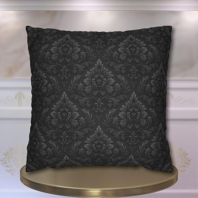 Hidden Skulls Damask Pillow Cover: Quiet Luxury Style Halloween Decor