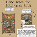 William Morris Wild Turkey Hand Towel: Autumn Harvest Thanksgiving Decor