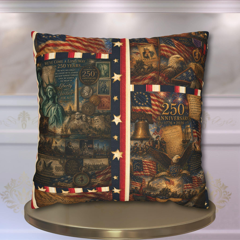 Patriotic Pillow Cover: USA 250th Anniversary Decor