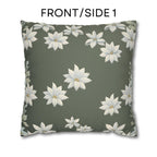 William Morris Inspired Pillow Cover: Botanical White Flowers on Soft Sage