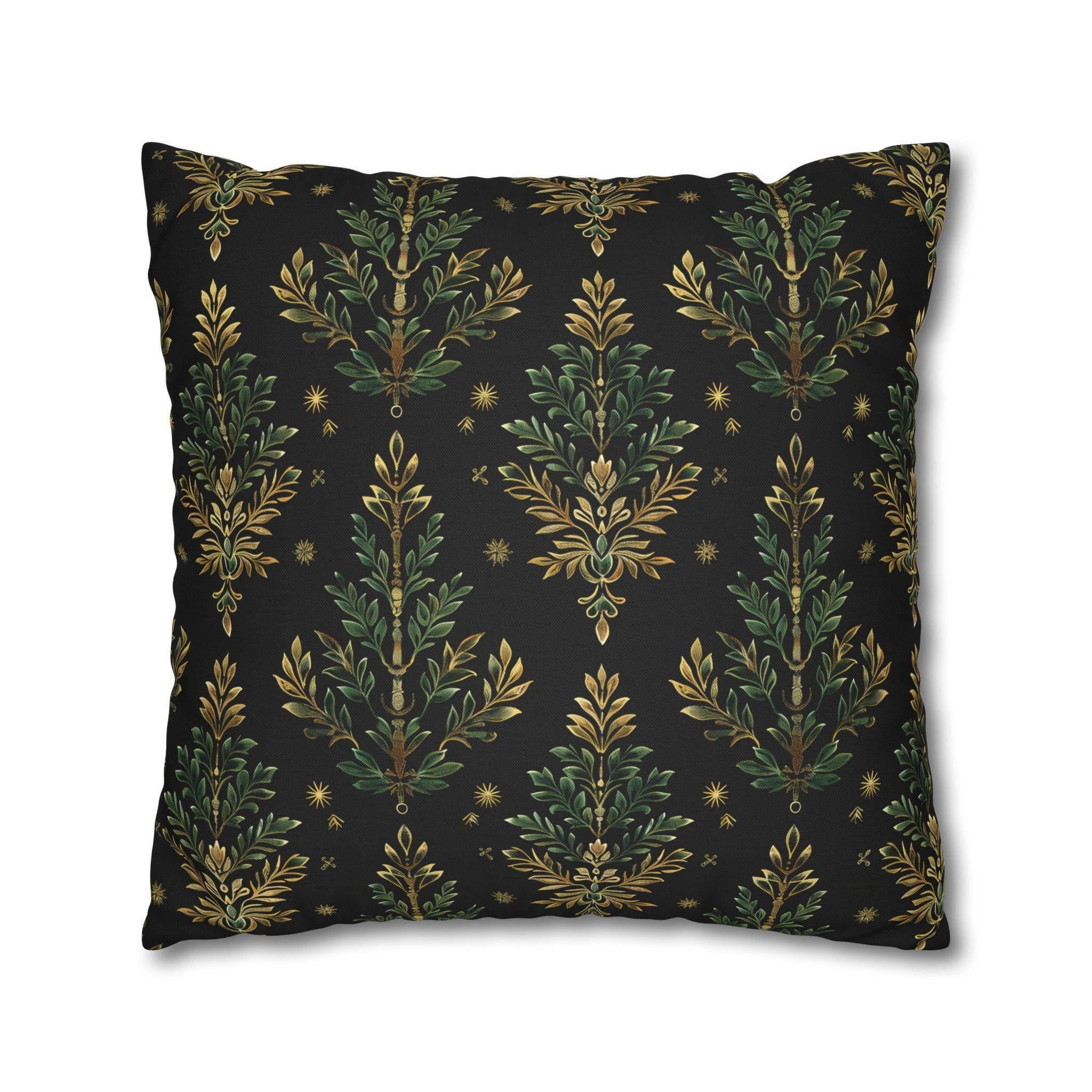 William Morris Christmas Tree Pillow Cover: Gold Botanical Holiday Decor