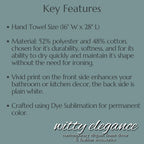 William Morris Inspired Fall Botanical Hand Towel: Sage Mint, Wine, Wheat