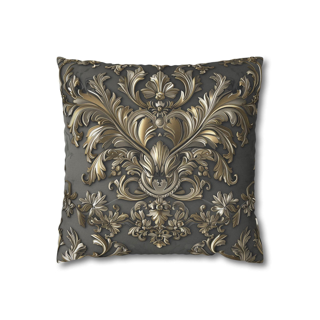 Baroque Pillow Cover: Metallic Gold Acanthus Floral Design