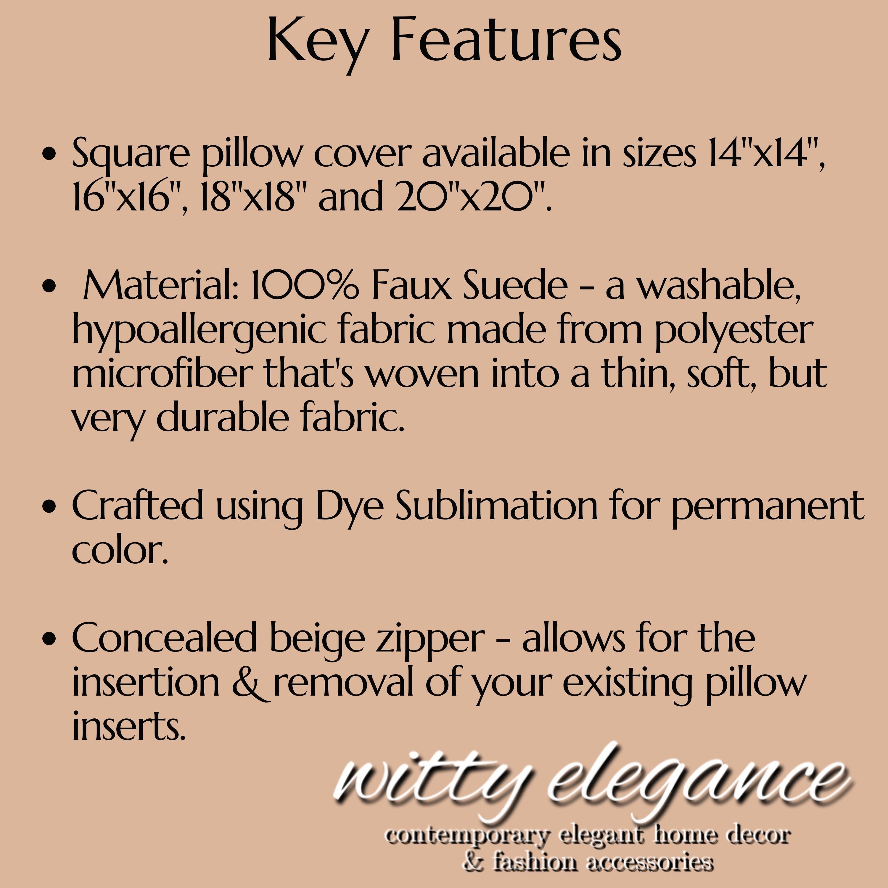 Vegan Faux Suede Material Printed Pillow Cover: Modern Plaid Soft Leather-Look