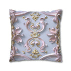 Pastel Pink Rococo Pillow Cover: Gold Accent Coquette Decor