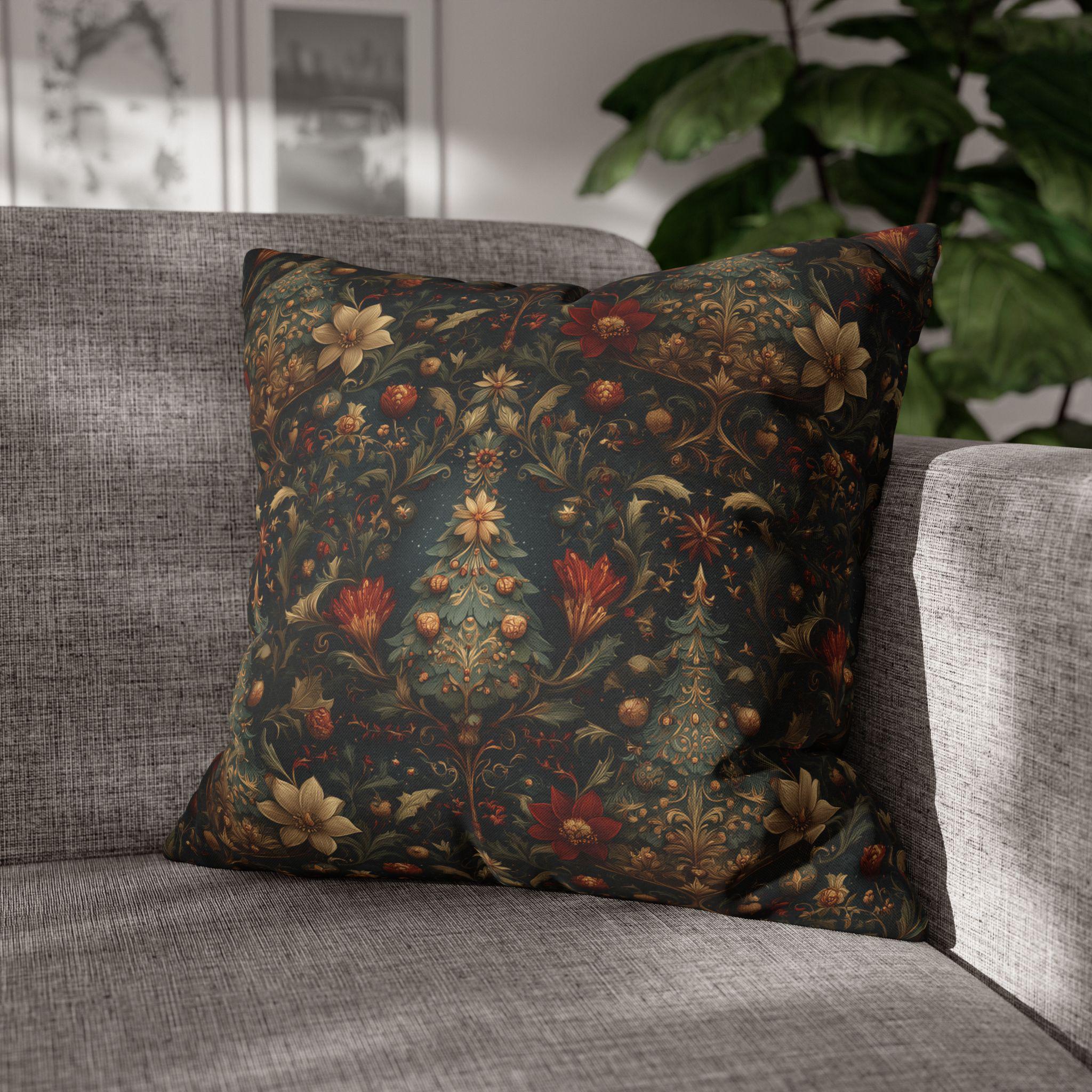 William Morris Christmas Pillow Cover: Vintage Style Floral Holiday Decor