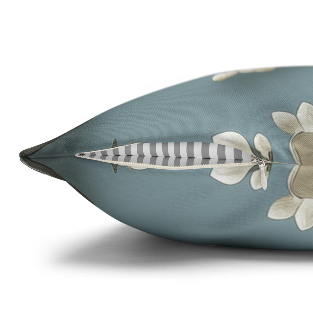 Elegant Chinoiserie Pillowcase: Blue-Teal Gradient Cherry Blossom Design for Home Decor