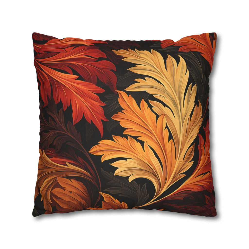 William Morris Autumn Leaves Pillow Cover: Vintage Style Harvest Swirl Accent