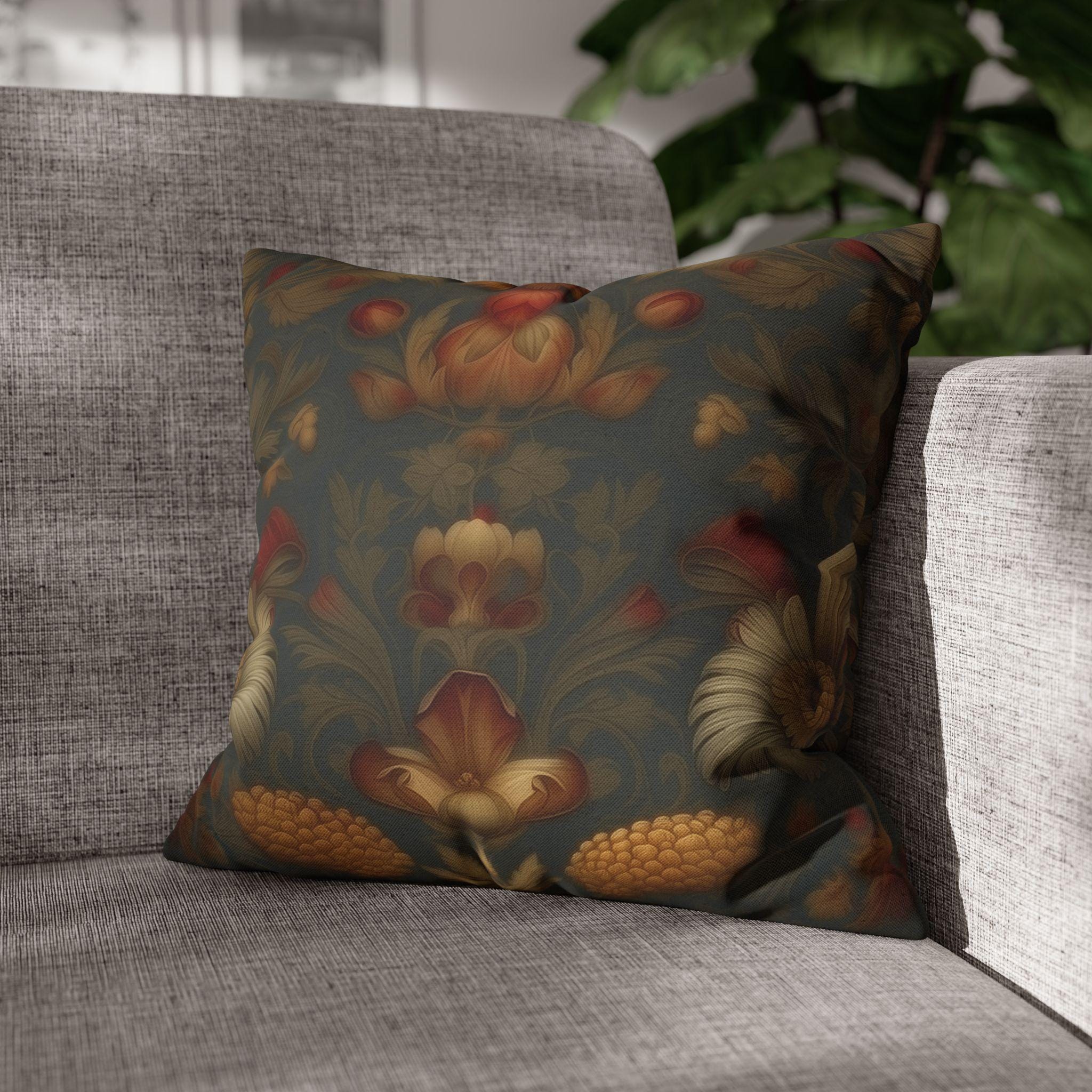 William Morris Autumn Floral Tapestry Pillow Cover: Vintage-Inspired Fall Home Accent