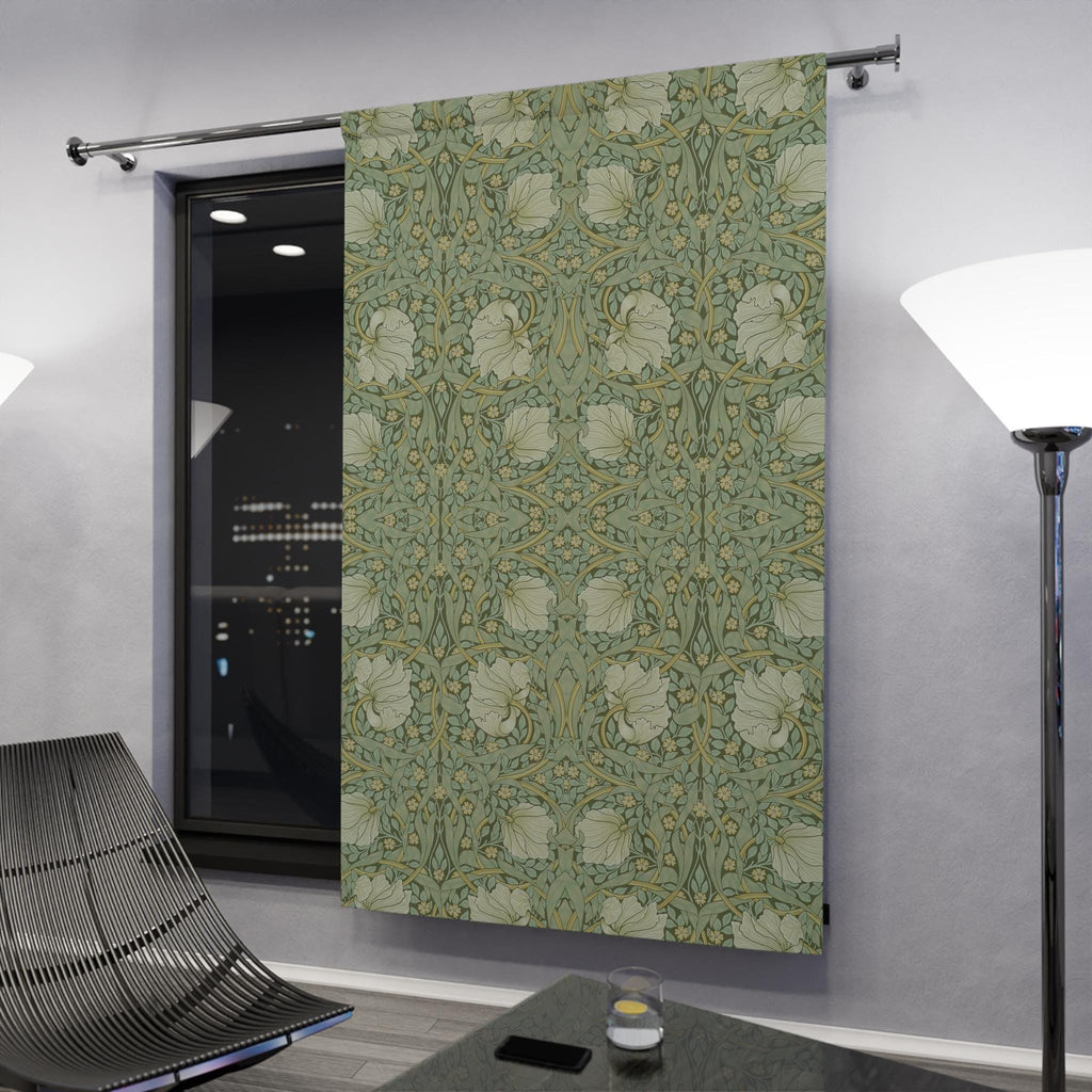 Blackout Curtain Panel: William Morris Pimpernel - Sage Green, Vintage Style
