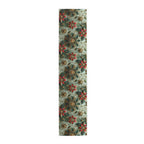 Elegant Christmas Table Runner: Snowflake & Poinsettia Holiday Decor