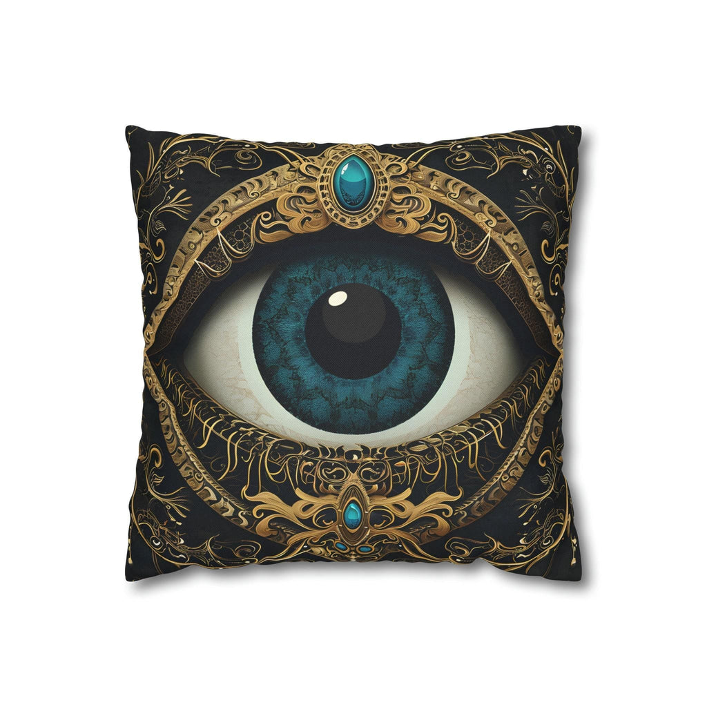 Evil Eye Symbol Pillow Cover | Protective Talisman with Baroque Embellishments | Cultural & Mystical Decor
