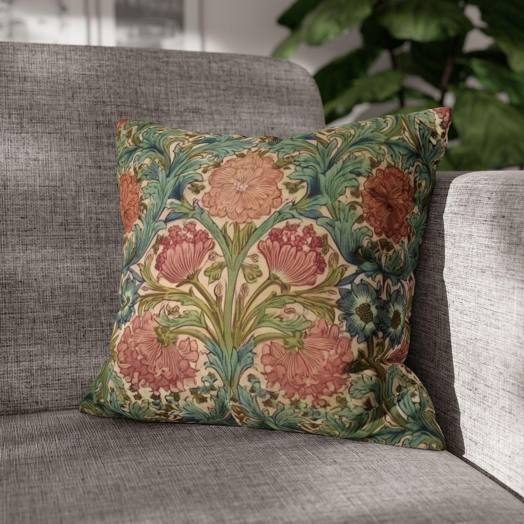 William Morris Style Hyacinth Pillow Cover: John Henry Dearle Inspired Floral