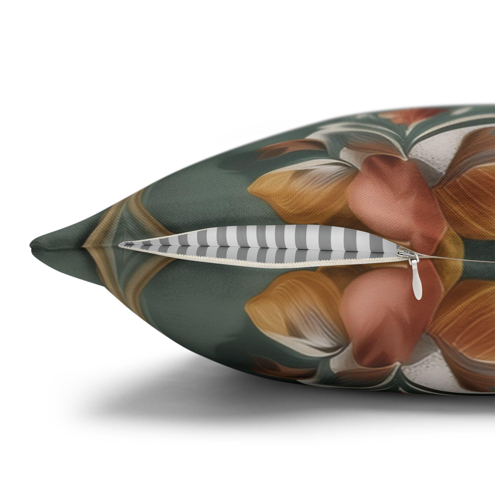 Moroccan Floral Pillow Cover: Teal, Terracotta, Gold Medallion Design