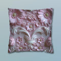 Pink Floral Coquette Pillow Cover: Rococo Style Cushion