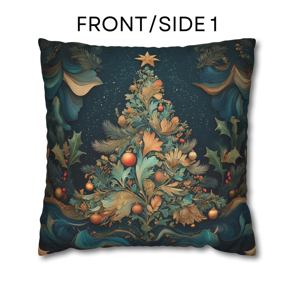 William Morris Inspired Pillow Cover: Antique Tapestry Style Christmas Holiday Decor