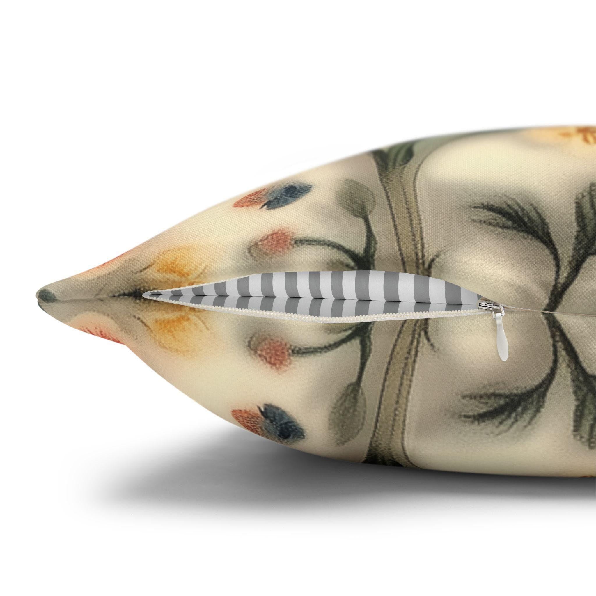 Vintage-Inspired William Morris Botanical Floral Cream Throw Pillow Cover - Soft Garden Cushion