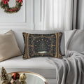 William Morris Christmas Tree Lumbar Pillow: Starry Night Holiday Decor Elegant Gold Botanical Style