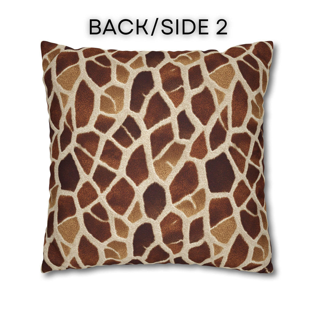 Giraffe Pattern Pillow Cover: Warm Brown and Cream Safari Accent