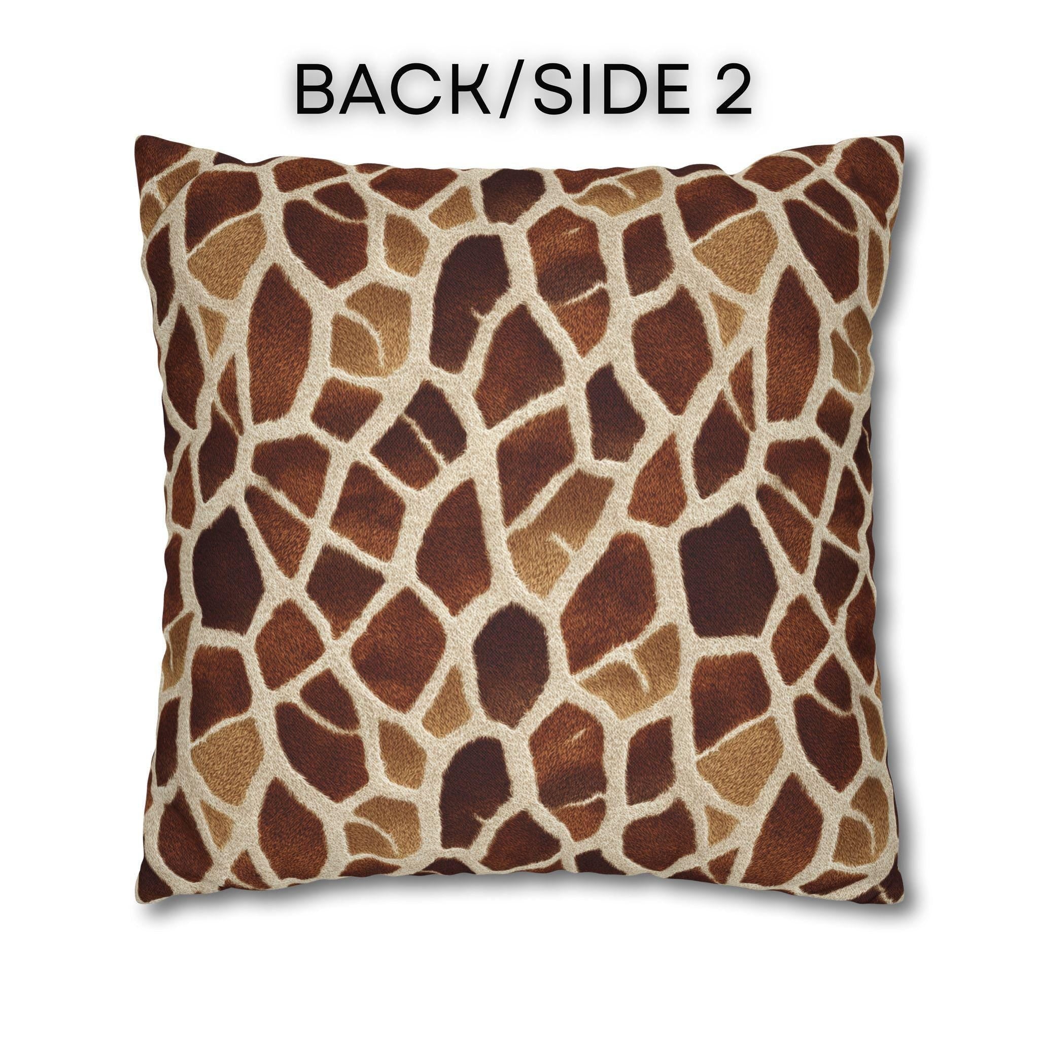 Giraffe Pattern Pillow Cover: Warm Brown and Cream Safari Accent