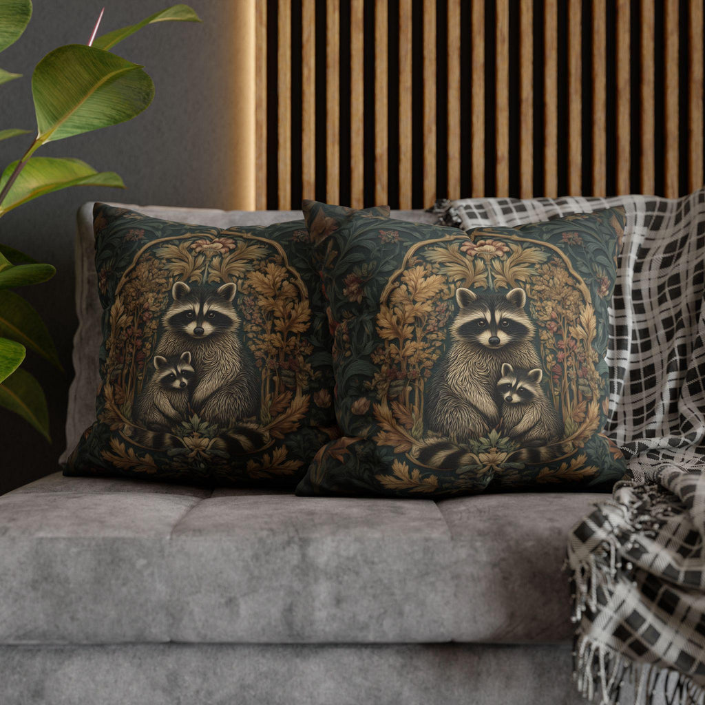 William Morris Raccoon Pillow Cover: Whimsical Woodland Animal Decor