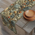 Autumn Table Runner: William Morris Inspired Botanical Vines Tapestry