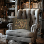 William Morris Inspired Noble Stag Lumbar Pillow: Botanical Woodland Design